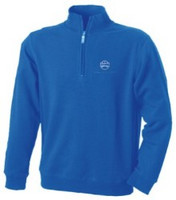 Zip-Sweatshirt mit Reißverschluss und RAUH-Logo royalblau,marine u. schwarz