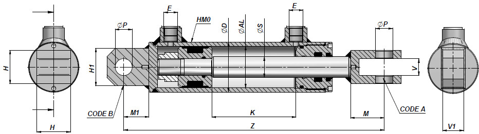 Art. 56300 Hydraulik Zylinder DW 70/40/500 mm 